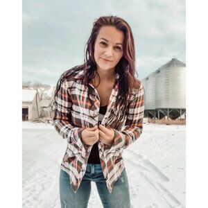 Troll Co Womens Palmer Flannel Size M Pearl Snap Long Sleeve Plaid